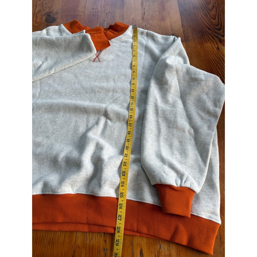 PARKE Two Tone Classic Mockneck Sweatshirt Heather Grey Amber L/XL - Picture 7 of 12